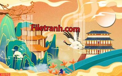 File tranh quảng cáo File tranh gốc dán tường hươu nai sừng K77339 (download file gốc)