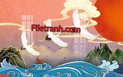 Tải file tranh File tranh gốc dán tường hươu nai sừng K77341 (gốc) tại Filetranh.com