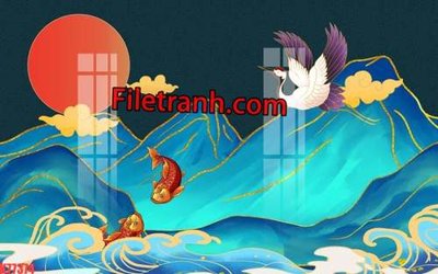 File ảnh File tranh gốc dán tường hươu nai sừng K77374 (gốc) in Hiflex