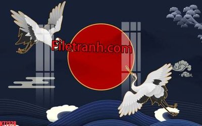 Tải file File tranh gốc dán tường hươu nai sừng K77378 (gốc) in tranh tráng gương