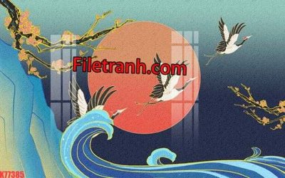 File in lụa File tranh gốc dán tường hươu nai sừng K77385 (chất lượng cao) File tranh gốc dán tường hươu nai sừng K77385