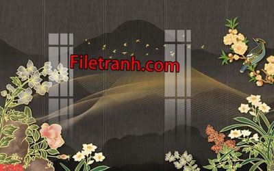 Tải file File tranh gốc dán tường hươu nai sừng K77546 (gốc) làm tranh treo tường