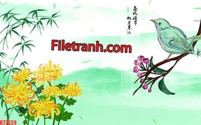 File gốc File tranh gốc dán tường hươu nai sừng K77624 (in tráng gương) ốp tường