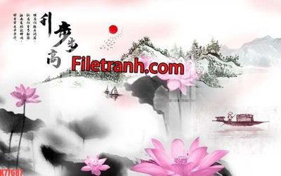 File gốc File tranh gốc dán tường hươu nai sừng K77687 (in ấn) màu sắc trung thực