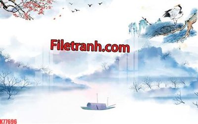 File tranh gốc File tranh gốc dán tường hươu nai sừng K77696 chủ đề hiện đại