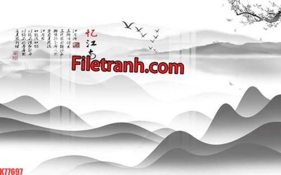 File tranh File tranh gốc dán tường hươu nai sừng K77697 (bản gốc) in lụa dán tường