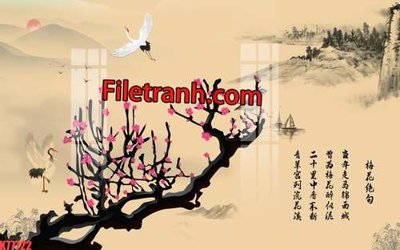 File in mica File tranh gốc dán tường hươu nai sừng K77722 (ảnh gốc) đẹp