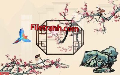 File PSD File tranh gốc dán tường hươu nai sừng K77737 (bản gốc) dễ dàng edit