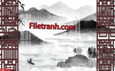 File tranh PSD File tranh gốc dán tường hươu nai sừng K77743 chất lượng cao