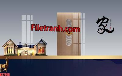 Mua file gốc File tranh gốc dán tường hươu nai sừng K77746 (PSD) tại Filetranh.com