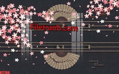 File tranh File tranh gốc dán tường hươu nai sừng K77768 (bản gốc) in lụa dán tường