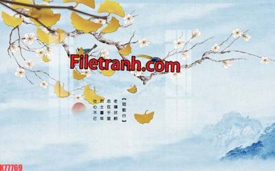 Tải file gốc File tranh gốc dán tường hươu nai sừng K77769 (in khổ lớn) không mờ