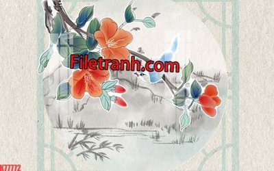 File gốc File tranh gốc dán tường hươu nai sừng K77772 (thiết kế) độc quyền