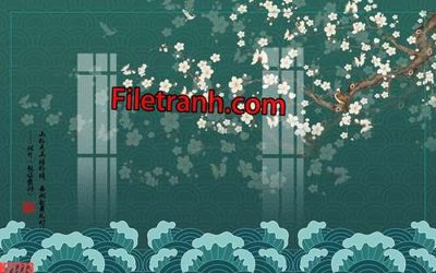 File gốc File tranh gốc dán tường hươu nai sừng K77773 (in mica) làm quà tặng