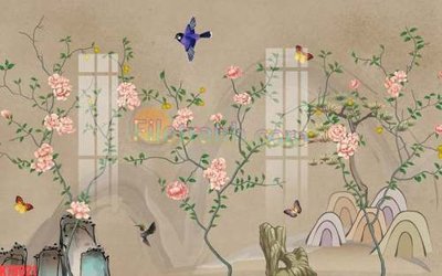 File gốc File tranh gốc dán tường đẹp K78021 (in tráng gương) sang trọng