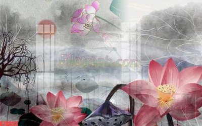 File PSD File tranh gốc dán tường đẹp K78053 (bản gốc) đã tách nền