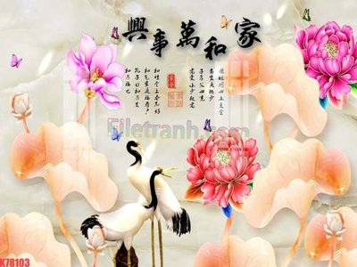 File gốc File tranh gốc dán tường đẹp K78103 (bản quyền) cho in ấn