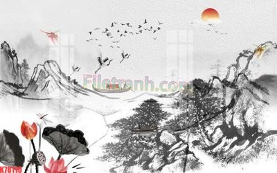 File in trần File tranh gốc dán tường đẹp K78110 (bản gốc) mây trời