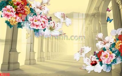 File gốc File tranh gốc dán tường đẹp K78179 (in lụa) hoa văn cổ điển