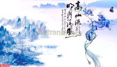 File gốc File tranh gốc dán tường đẹp K78422 (in lụa) tranh phong thủy