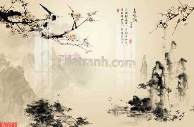 File gốc File tranh gốc dán tường đẹp K78583 (in mica) trang trí
