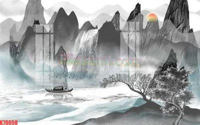 File gốc File tranh gốc dán tường đẹp K78658 (in lụa) tranh phong thủy