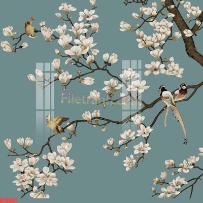 File gốc File tranh gốc dán tường đẹp K78687 (in lụa) hoa văn cổ điển