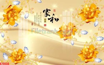 File gốc File tranh gốc dán tường đẹp K79038 (in lụa) họa tiết 3D