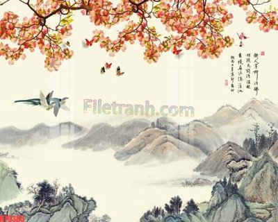 File gốc File tranh gốc dán tường đẹp K79385 (chuẩn màu) cho in offset