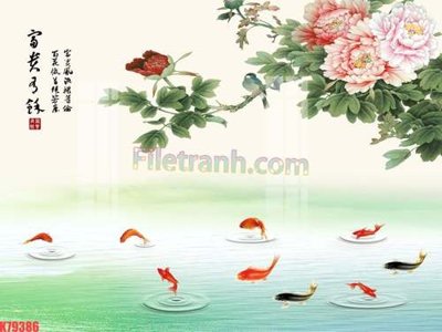 File in lụa File tranh gốc dán tường đẹp K79386 (tân cổ điển) File tranh gốc dán tường đẹp K79386