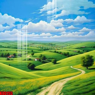 File in trần File tranh gốc tổng hợp K80155 (bản gốc 3D) sống động