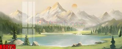 File in trần File tranh gốc tổng hợp K80775 (bản gốc) phong cảnh