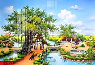 File gốc File tranh gốc tổng hợp K83053 (in lụa) hoa văn cổ điển