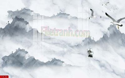 File gốc File gốc in tranh tổng hợp tường nền K87070 (in lụa) họa tiết 3D