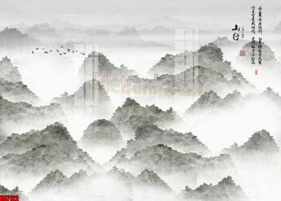 File tranh gốc in trần nhà File gốc in tranh tổng hợp tường nền K87122 3D