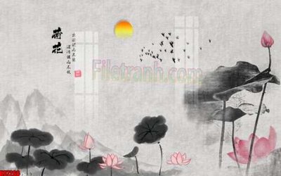 Ảnh gốc File gốc in tranh tổng hợp tường nền K87260 (nét căng) in mica