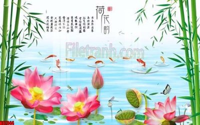 File gốc File gốc in tranh tổng hợp tường nền K87344 (in lụa) hoa văn cổ điển