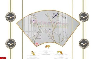 File gốc File gốc in tranh tổng hợp tường nền K87419 (in lụa) tranh thuận buồm