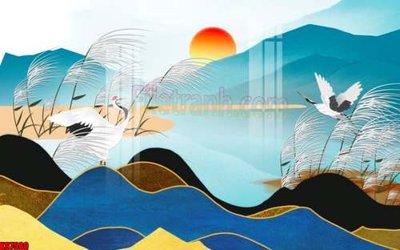 File tranh File gốc in tranh tổng hợp tường nền K87580 (bản gốc) in lụa dán tường