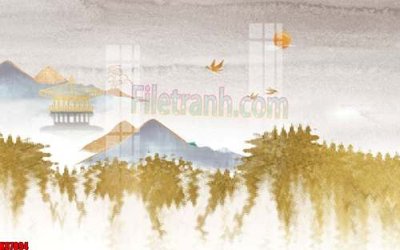 Download file gốc File gốc in tranh tổng hợp tường nền K87894 (in mica) trong suốt