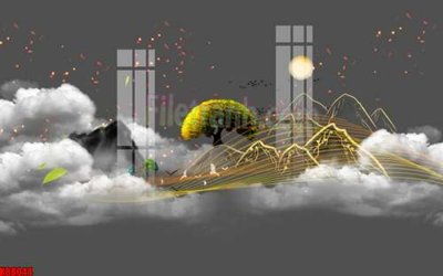 File gốc File gốc in tranh tổng hợp tường nền K88044 (cho in 3D) độc đáo