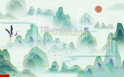 File gốc File gốc in tranh tổng hợp tường nền K88096 (in lụa) hoa văn cổ điển