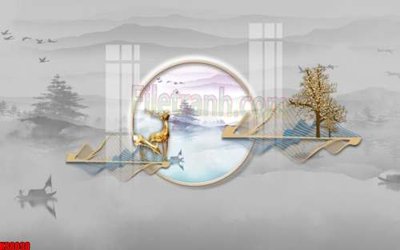File in trần File gốc in tranh tổng hợp tường nền K88098 (file gốc) phong thủy