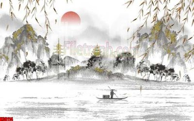 File in trần File gốc in tranh tổng hợp tường nền K88114 (bản gốc) mây trời