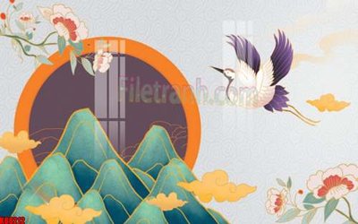 File gốc File gốc in tranh tổng hợp tường nền K88212 (in mica) cắt laser