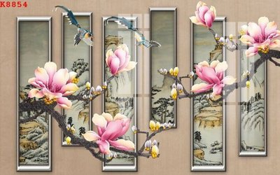 File gốc File gốc in tranh tổng hợp K8854 (in tráng gương) hiện đại