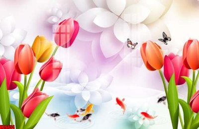 File gốc File tranh gốc tổng hợp tranh nền tường đẹp K89454 (in lụa) tranh phong thủy