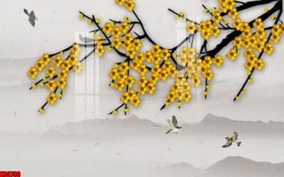 File gốc File tranh gốc tổng hợp tranh nền tường đẹp K89799 (in ấn) màu sắc trung thực