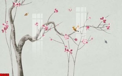 File gốc File tranh gốc tổng hợp tranh nền tường đẹp K89853 (in lụa) tranh mã đáo