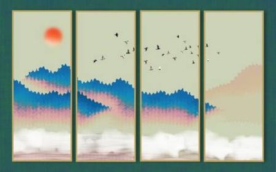 File gốc File tranh gốc tổng hợp tranh dán nền tường đẹp K91373 (in tráng gương) sang trọng